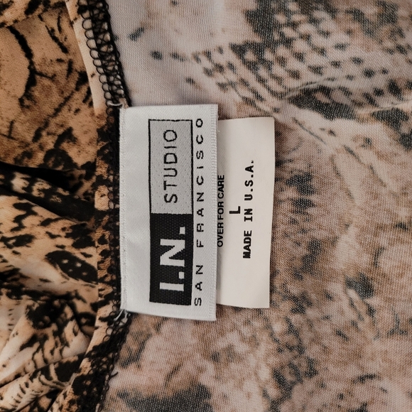 Vintage 90's Y2K retro animal print glam top blouse LARGE - Picture 4 of 6